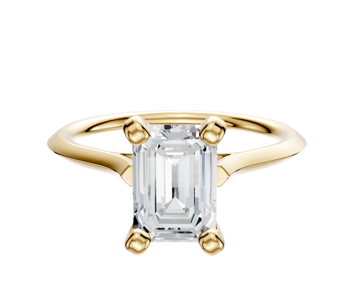 18K Yellow Gold 4 Prong Cathedral Knife Edge 1.5mm Engagement Ring
