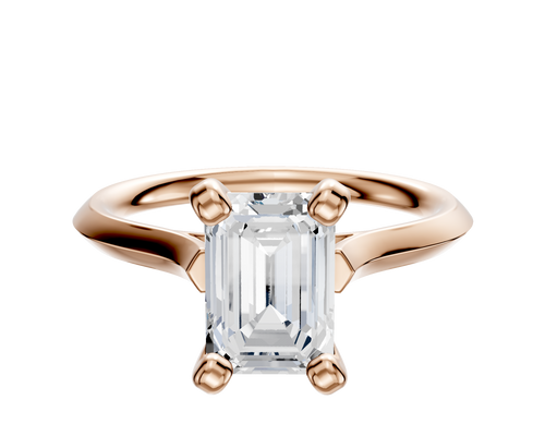 18K Rose Gold 4 Prong Cathedral Knife Edge 2.0mm Engagement Ring