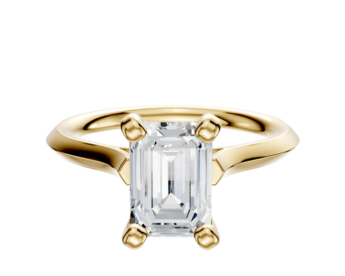 18K Yellow Gold 4 Prong Cathedral Knife Edge 2.0mm Engagement Ring