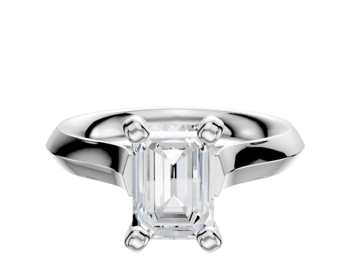 Platinum 4 Prong Cathedral Knife Edge 3.0mm Engagement Ring