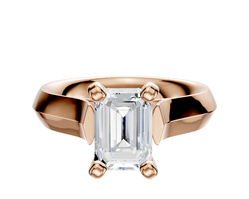 18K Rose Gold 4 Prong Cathedral Knife Edge 4.0mm Engagement Ring