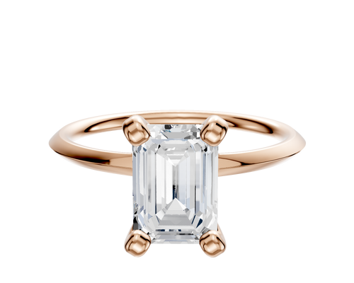 18K Rose Gold 4 Prong Classic Knife Edge 1.5mm Engagement Ring