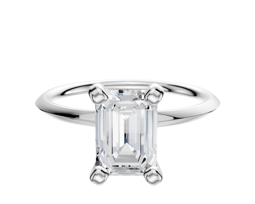 18K White Gold 4 Prong Classic Knife Edge 1.5mm Engagement Ring
