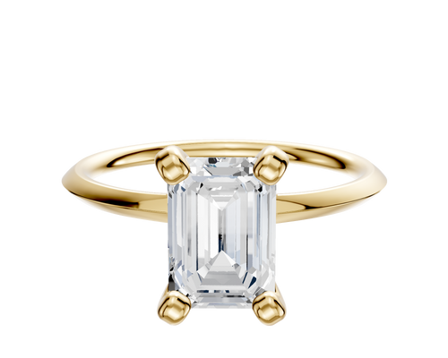 14K Yellow Gold 4 Prong Classic Knife Edge 1.5mm Engagement Ring