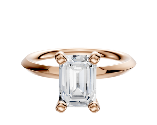 18K Rose Gold 4 Prong Classic Knife Edge 2.0mm Engagement Ring
