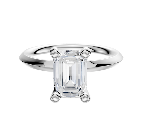 14K White Gold 4 Prong Classic Knife Edge 2.0mm Engagement Ring