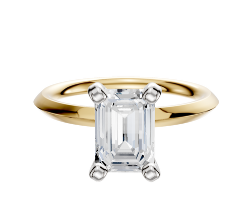 14K Two Tone 4 Prong Classic Knife Edge 2.0mm Engagement Ring