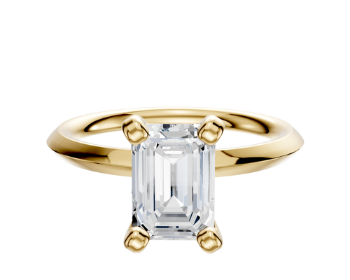 18K Yellow Gold 4 Prong Classic Knife Edge 2.0mm Engagement Ring