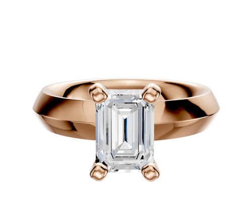 18K Rose Gold 4 Prong Classic Knife Edge 4.0mm Engagement Ring