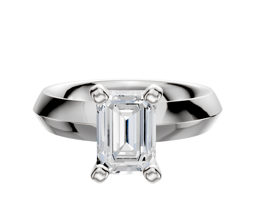 Platinum 4 Prong Classic Knife Edge 4.0mm Engagement Ring
