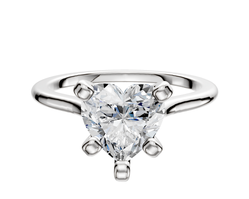 18K White Gold 4 Prong Cathedral Dome 1.5mm Engagement Ring