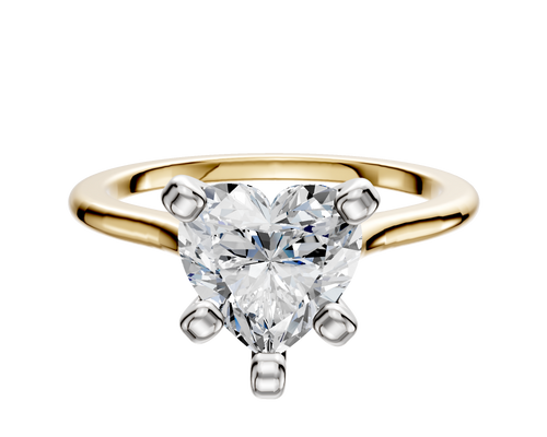 14K Two Tone 4 Prong Cathedral Dome 1.5mm Engagement Ring