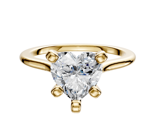 14K Yellow Gold 4 Prong Cathedral Dome 1.5mm Engagement Ring