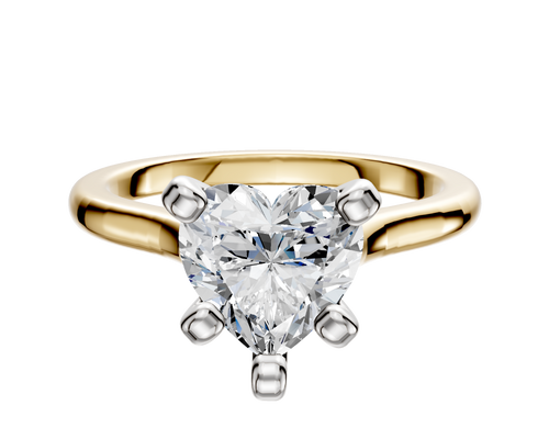 14K Two Tone 4 Prong Cathedral Dome 2.0mm Engagement Ring