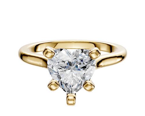 14K Yellow Gold 4 Prong Cathedral Dome 2.0mm Engagement Ring