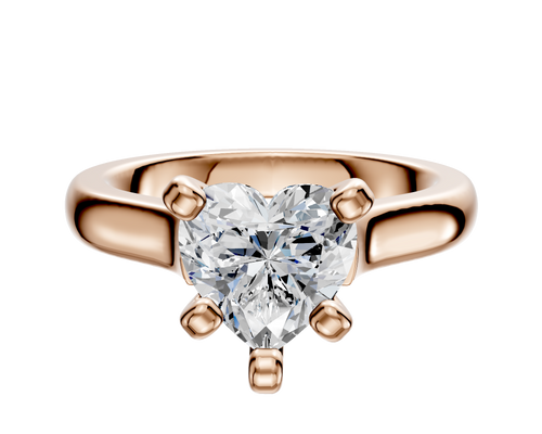 18K Rose Gold 4 Prong Cathedral Dome 3.0mm Engagement Ring
