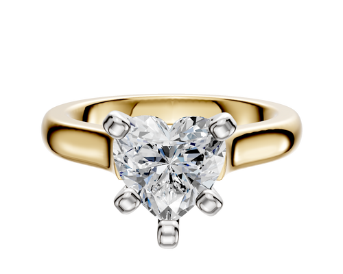 18K Two Tone 4 Prong Cathedral Dome 3.0mm Engagement Ring