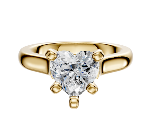 18K Yellow Gold 4 Prong Cathedral Dome 3.0mm Engagement Ring
