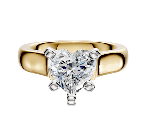 18K Two Tone 4 Prong Cathedral Dome 4.0mm Engagement Ring