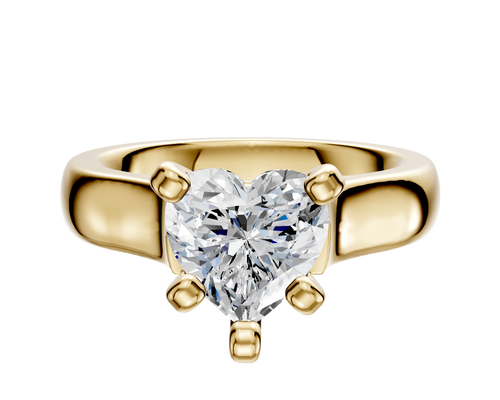 18K Yellow Gold 4 Prong Cathedral Dome 4.0mm Engagement Ring