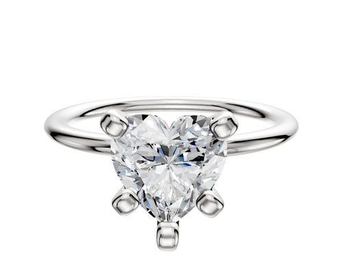 18K White Gold 4 Prong Classic Dome 1.5mm Engagement Ring