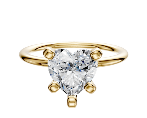18K Yellow Gold 4 Prong Classic Dome 1.5mm Engagement Ring