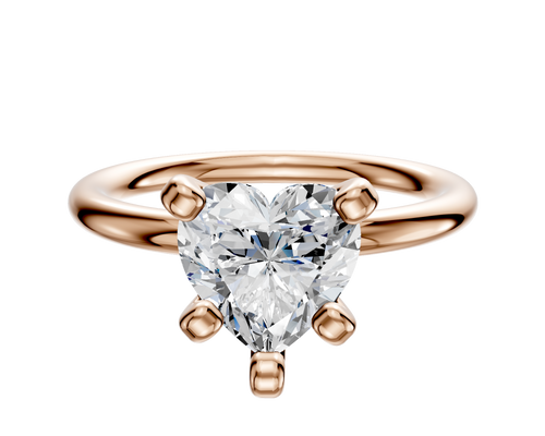 18K Rose Gold 4 Prong Classic Dome 2.0mm Engagement Ring
