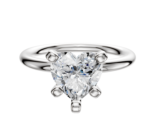 14K White Gold 4 Prong Classic Dome 2.0mm Engagement Ring