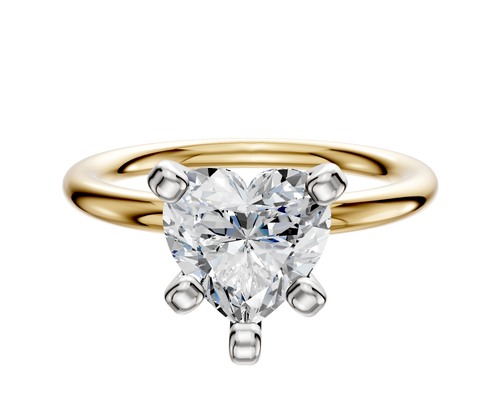 18K Two Tone 4 Prong Classic Dome 2.0mm Engagement Ring