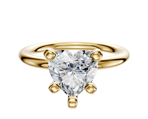 18K Yellow Gold 4 Prong Classic Dome 2.0mm Engagement Ring