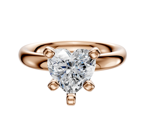 18K Rose Gold 4 Prong Classic Dome 3.0mm Engagement Ring