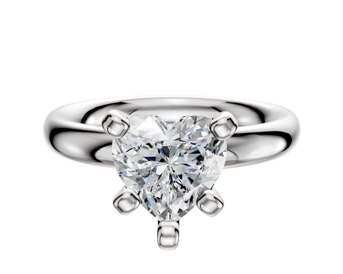 18K White Gold 4 Prong Classic Dome 3.0mm Engagement Ring