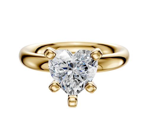 18K Yellow Gold 4 Prong Classic Dome 3.0mm Engagement Ring