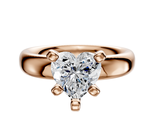 18K Rose Gold 4 Prong Classic Dome 4.0mm Engagement Ring