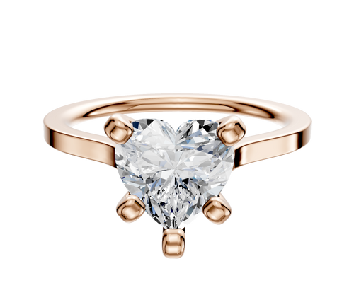 18K Rose Gold 4 Prong Cathedral Flat 1.5mm Engagement Ring