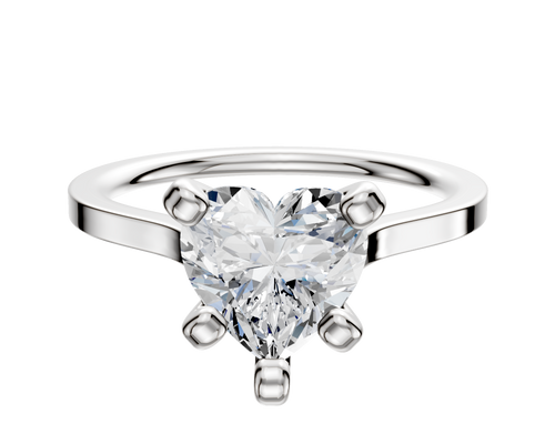18K White Gold 4 Prong Cathedral Flat 1.5mm Engagement Ring
