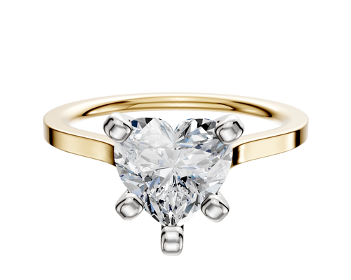 14K Two Tone 4 Prong Cathedral Flat 1.5mm Engagement Ring