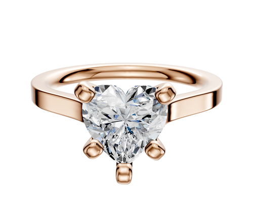 18K Rose Gold 4 Prong Cathedral Flat 2.0mm Engagement Ring