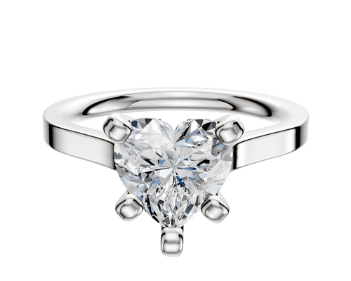 Platinum 4 Prong Cathedral Flat 2.0mm Engagement Ring