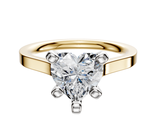 14K Two Tone 4 Prong Cathedral Flat 2.0mm Engagement Ring