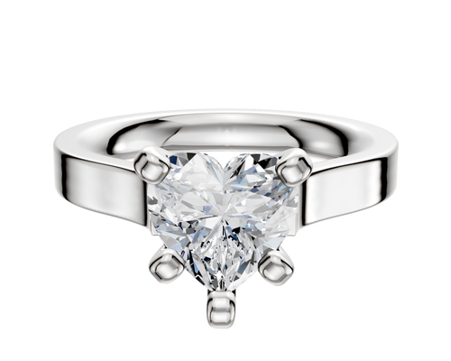 18K White Gold 4 Prong Cathedral Flat 3.0mm Engagement Ring
