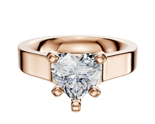 14K Rose Gold 4 Prong Cathedral Flat 4.0mm Engagement Ring