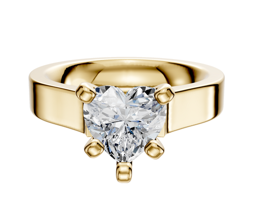 14K Yellow Gold 4 Prong Cathedral Flat 4.0mm Engagement Ring