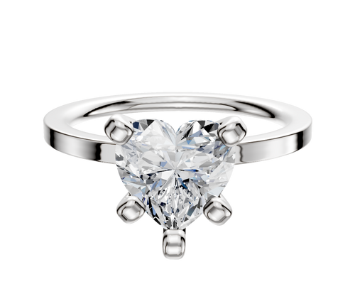 14K White Gold 4 Prong Classic Flat 1.5mm Engagement Ring