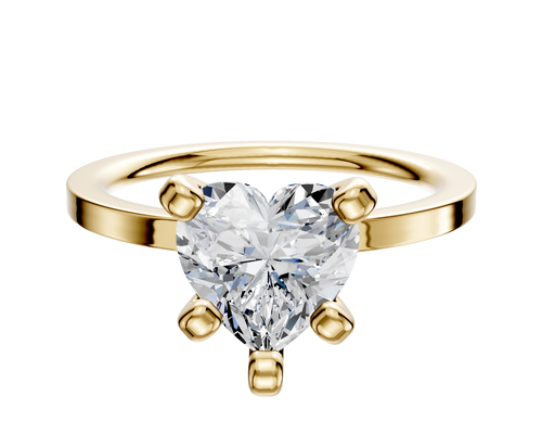 14K Yellow Gold 4 Prong Classic Flat 1.5mm Engagement Ring