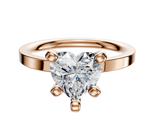 14K Rose Gold 4 Prong Classic Flat 2.0mm Engagement Ring