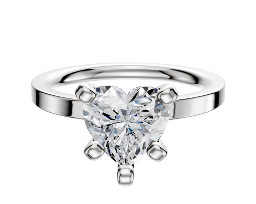 18K White Gold 4 Prong Classic Flat 2.0mm Engagement Ring
