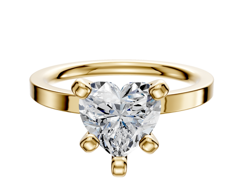 18K Yellow Gold 4 Prong Classic Flat 2.0mm Engagement Ring