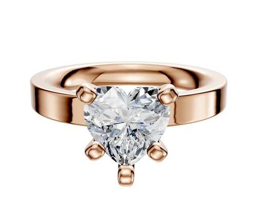 18K Rose Gold 4 Prong Classic Flat 3.0mm Engagement Ring