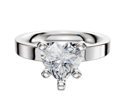 18K White Gold 4 Prong Classic Flat 3.0mm Engagement Ring